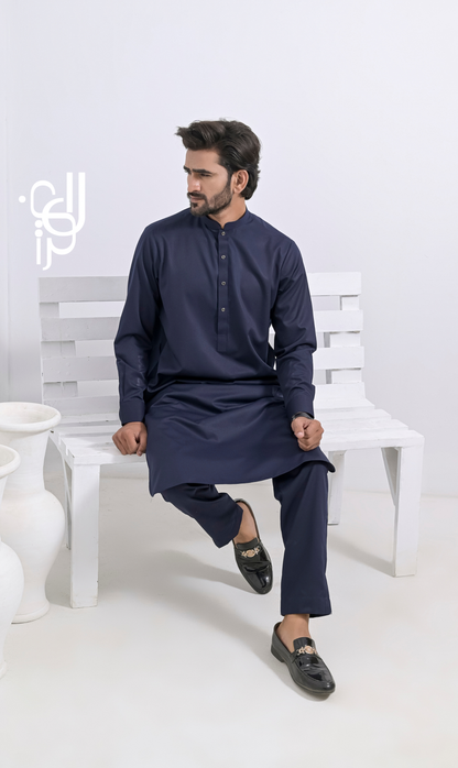 Kurta Pajama (Adeeb Series) Navy Blue