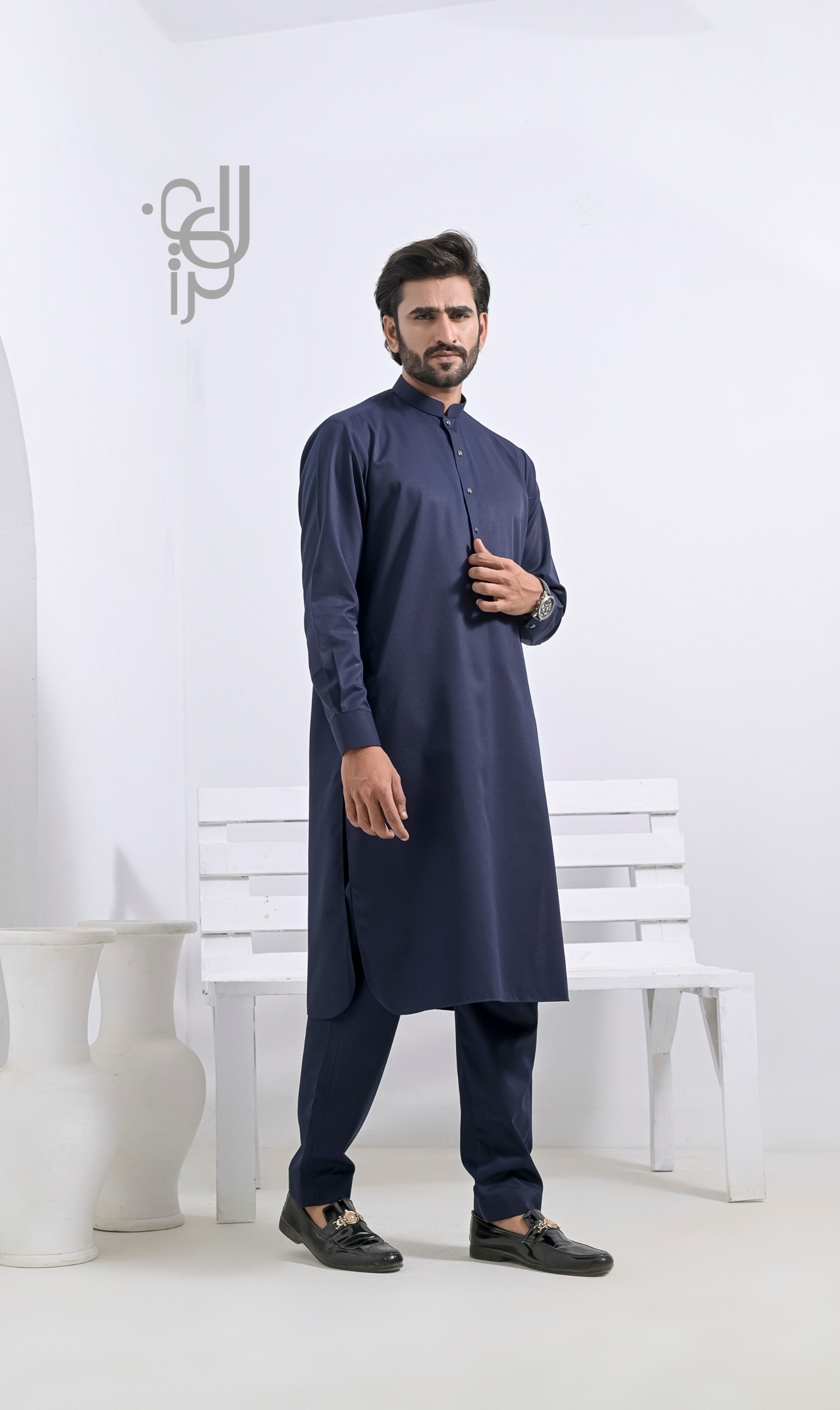 Kurta Pajama (Adeeb Series) Navy Blue