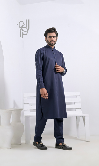Kurta Pajama (Adeeb Series) Navy Blue