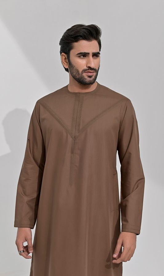 Modern Emirati Kandura (Embroidered)