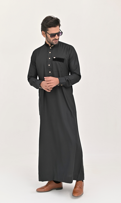Elegant Fancy Jubba | Thobe (ASAD) Valvet Design