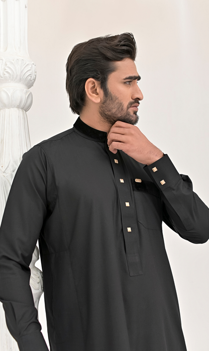 Elegant Fancy Jubba | Thobe (ASAD) Valvet Design