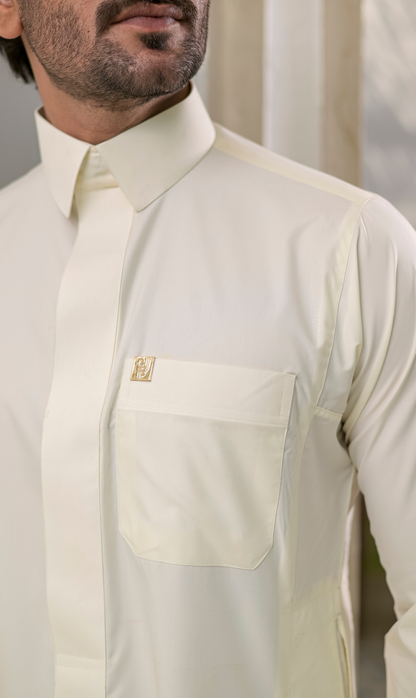 Claasic Saudi Thobe | Jubba with Pointed Collar