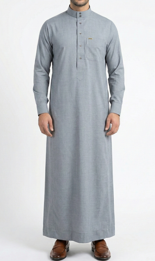 ثوب سعودي فاخر – رمادي